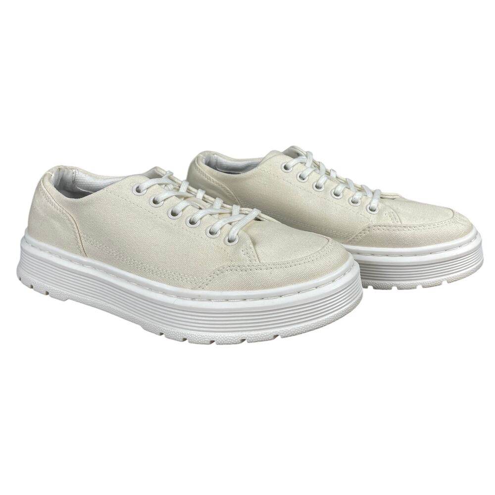 Dr. Martens Brookline 6 Eye Canvas Sneakers Cream Off White Ladies 7 Casual Shoe